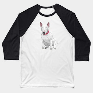 white Bull Terrier Baseball T-Shirt